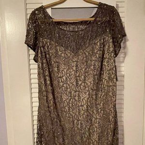 Fancy Dress - Pisarro Nights gray bead and lace over cream Size16P